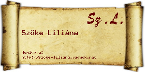 Szőke Liliána névjegykártya