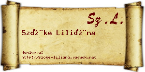 Szőke Liliána névjegykártya